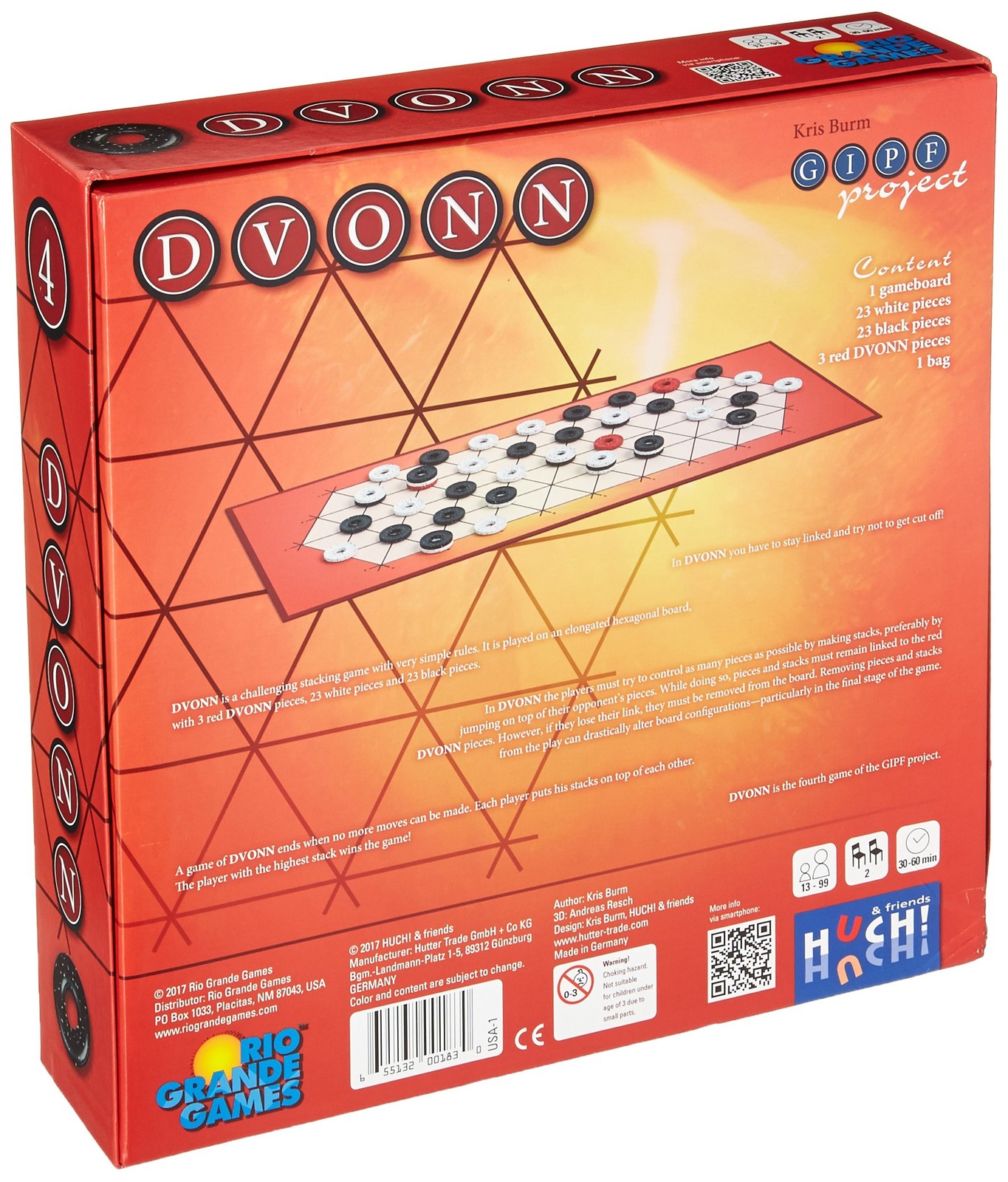 Dvonn Abstract Strategy 2 Player Stacking Board Game