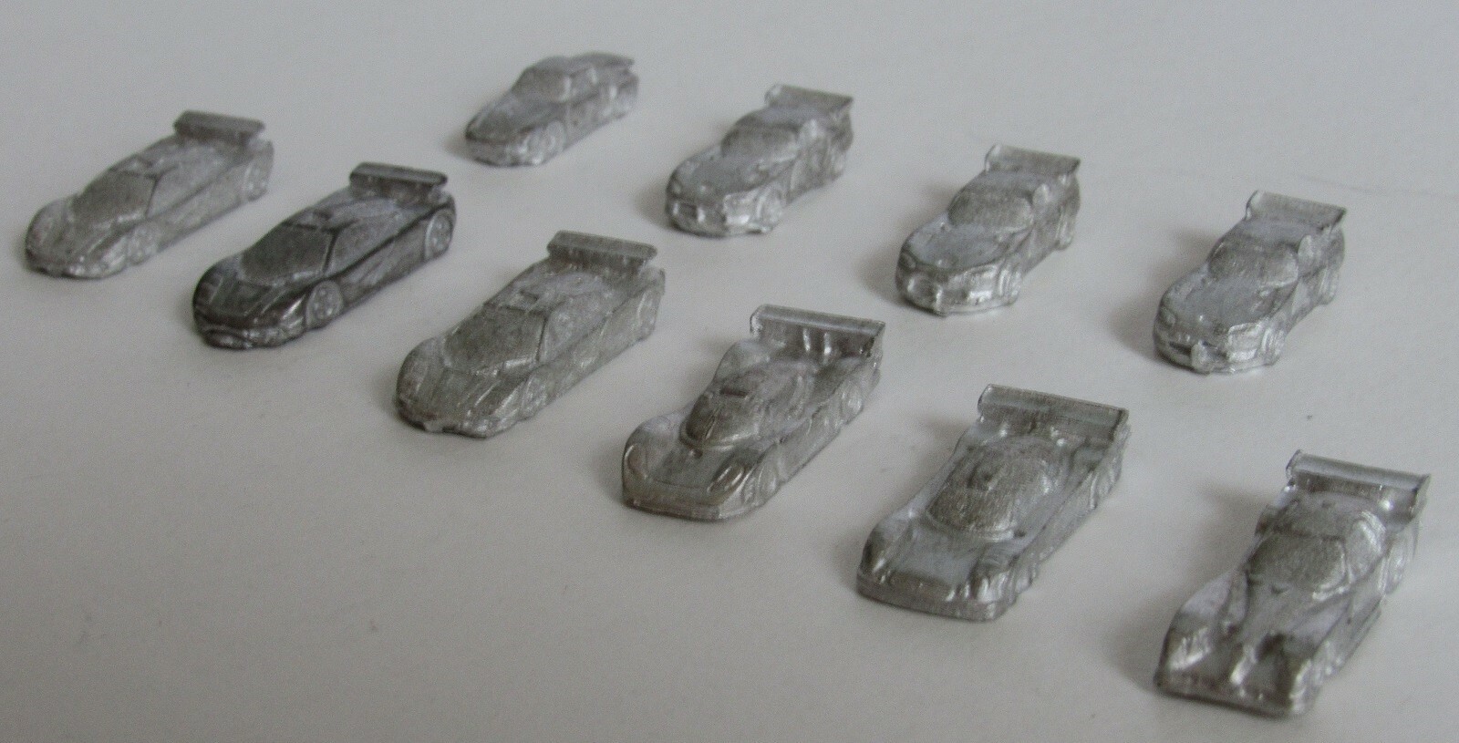 Formula De 1990s Sports & GT Cars ~ Set of 10 unpainted playing game pieces ~