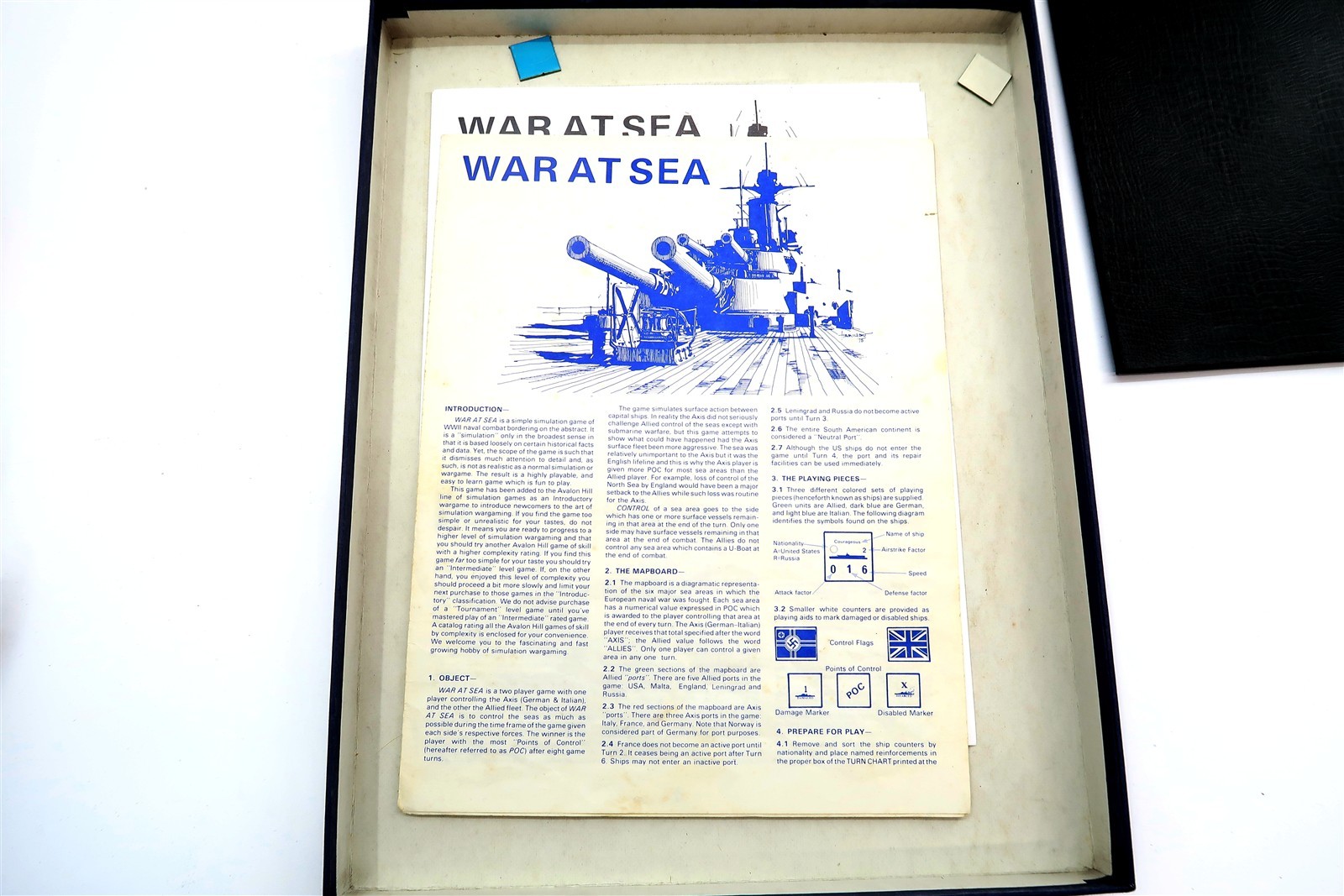 Vintage 1976 Avalon Hill WAR AT SEA Navy Strategy War Game No 705