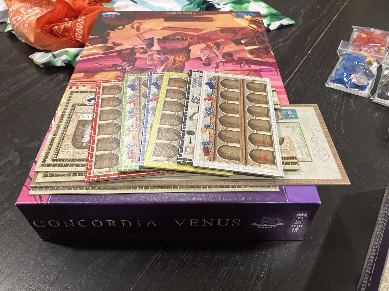 Concordia Venus Board Game With Salsa Expansion & Aegyptus et Creta maps.