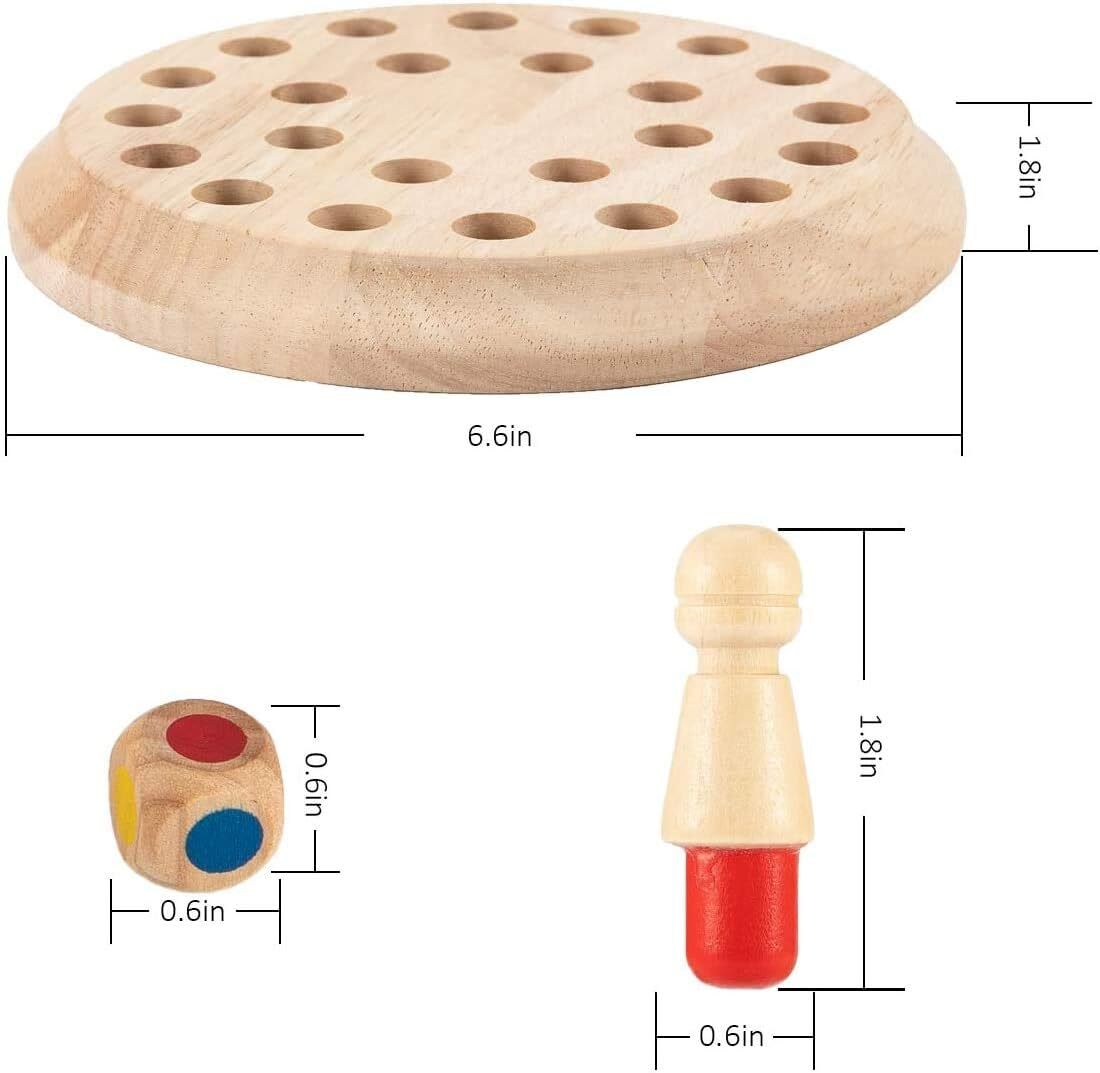 Gifts for Kids-Wooden Memory Chess Board Game: Color Memory Matching Brain Game
