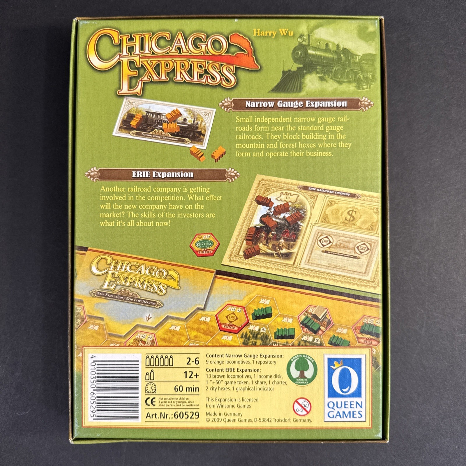Queen Boardgame Chicago Express: Narrow Gauge & Erie Expansions Box New