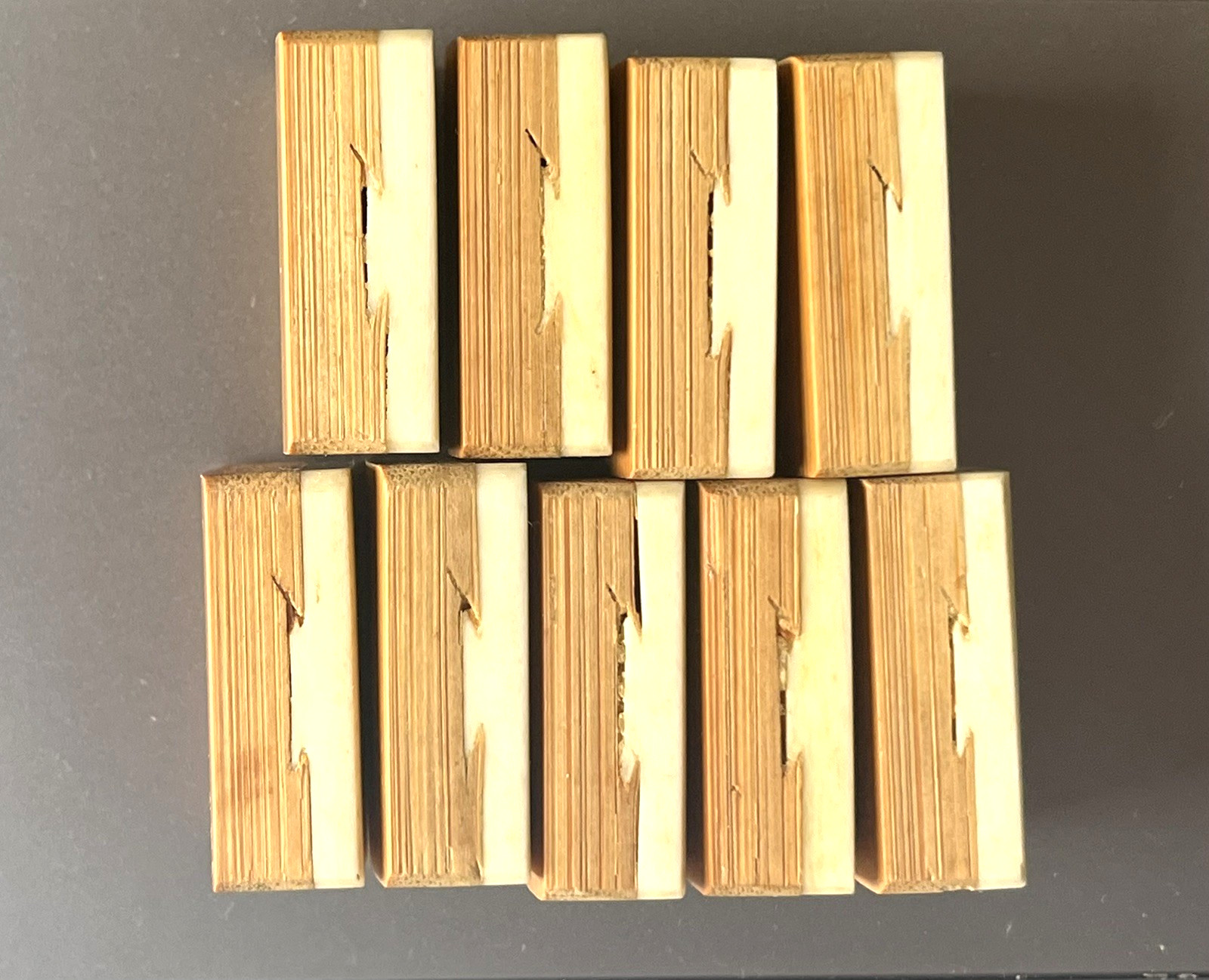lot 9 Vtg 1920’s Mahjong Bone/Bamboo Replacement Tiles DOT 1 2 3 4 5 6 7 8 9