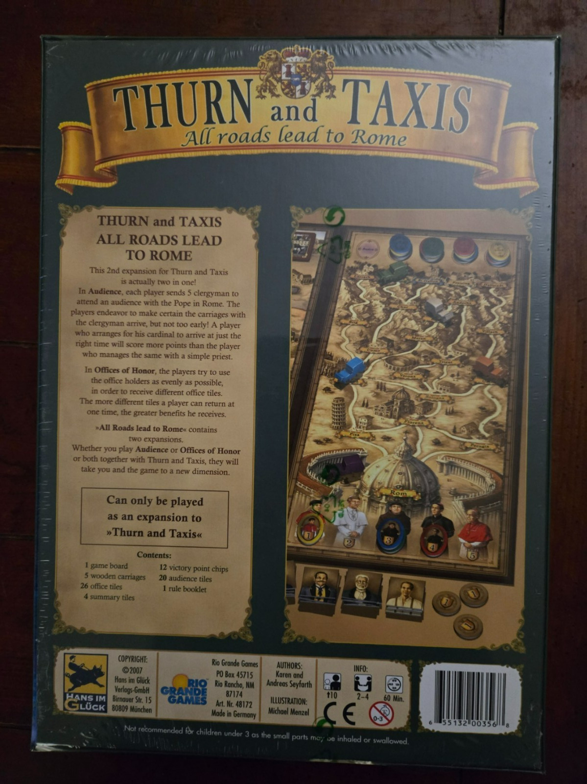 Thurn and Taxis All Roads Lead to Rome Exp 2008 by Rio Grande Games New