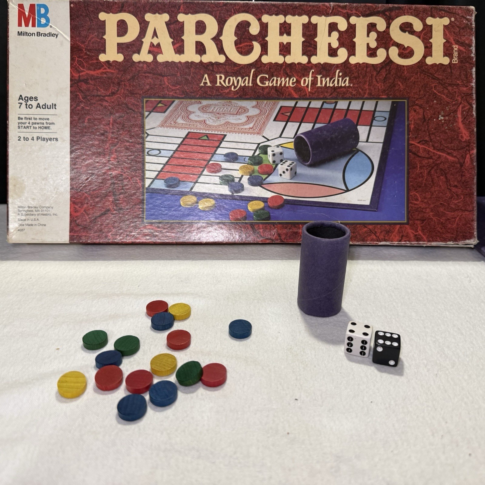 Vintage 1989 MB Parcheesi A Royal Game of India Complete Board Game