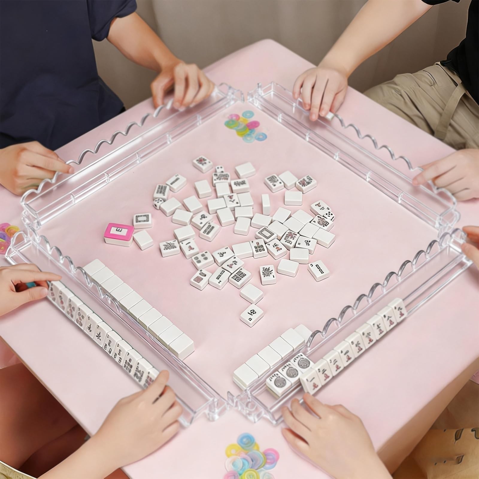 American Mahjong Racks with Pushers, Premium Heavy-Duty One Size, Color