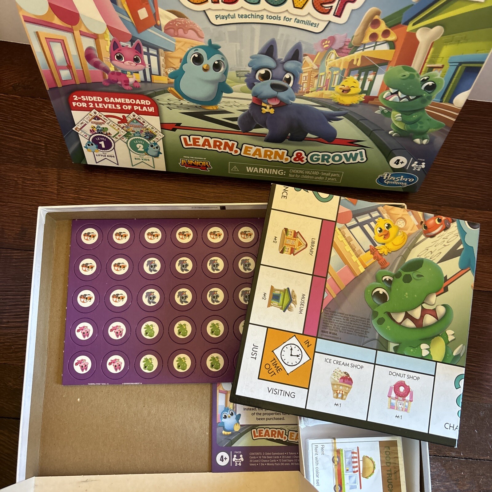 Monopoly Discover Board Game for Kids Ages 4+, 2-Sided Gameboard, Playful