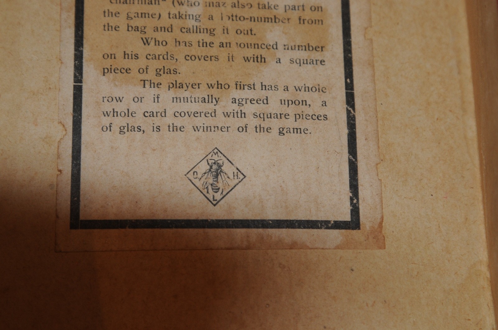 Rare Victorian Vintage Antique Lotto Game LOTTO 1800s/1900s Traditional Game Old