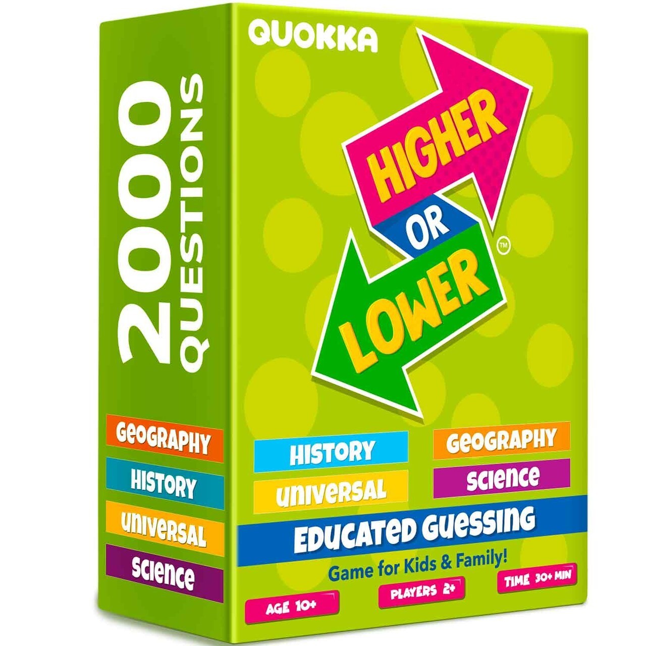 QUOKKA Higher or Lower Trivia Card Game History Geography Science New