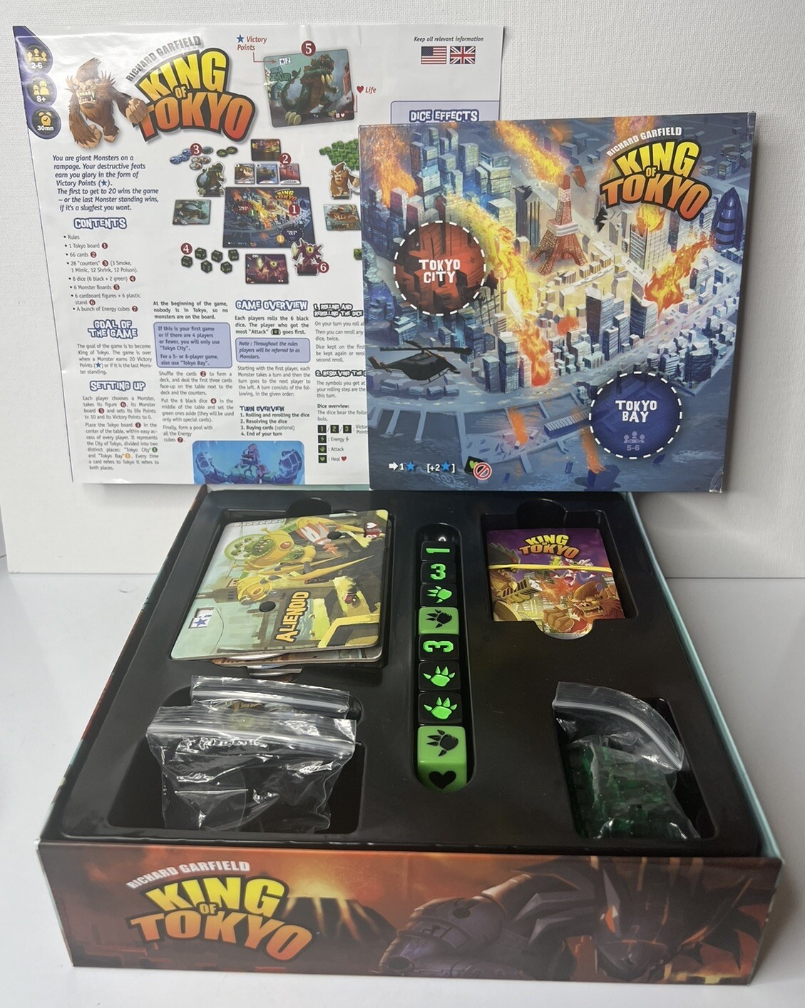 King of Tokyo Richard Garfield Iello Complete Board Game