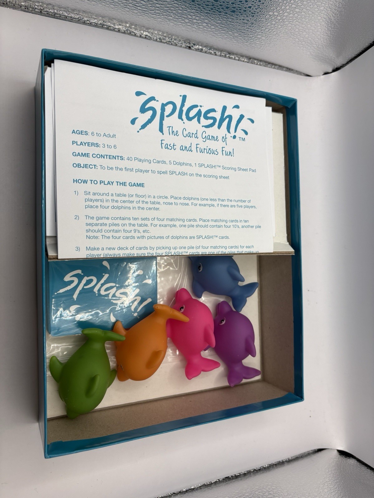 Splash! Matching Card Game Dolphin Kids Classic Family Fun 1618 Complete!
