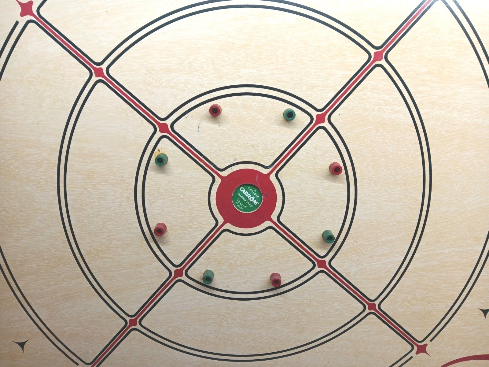 Vintage Carrom Double Sided Board With Pool Cues & Accessories