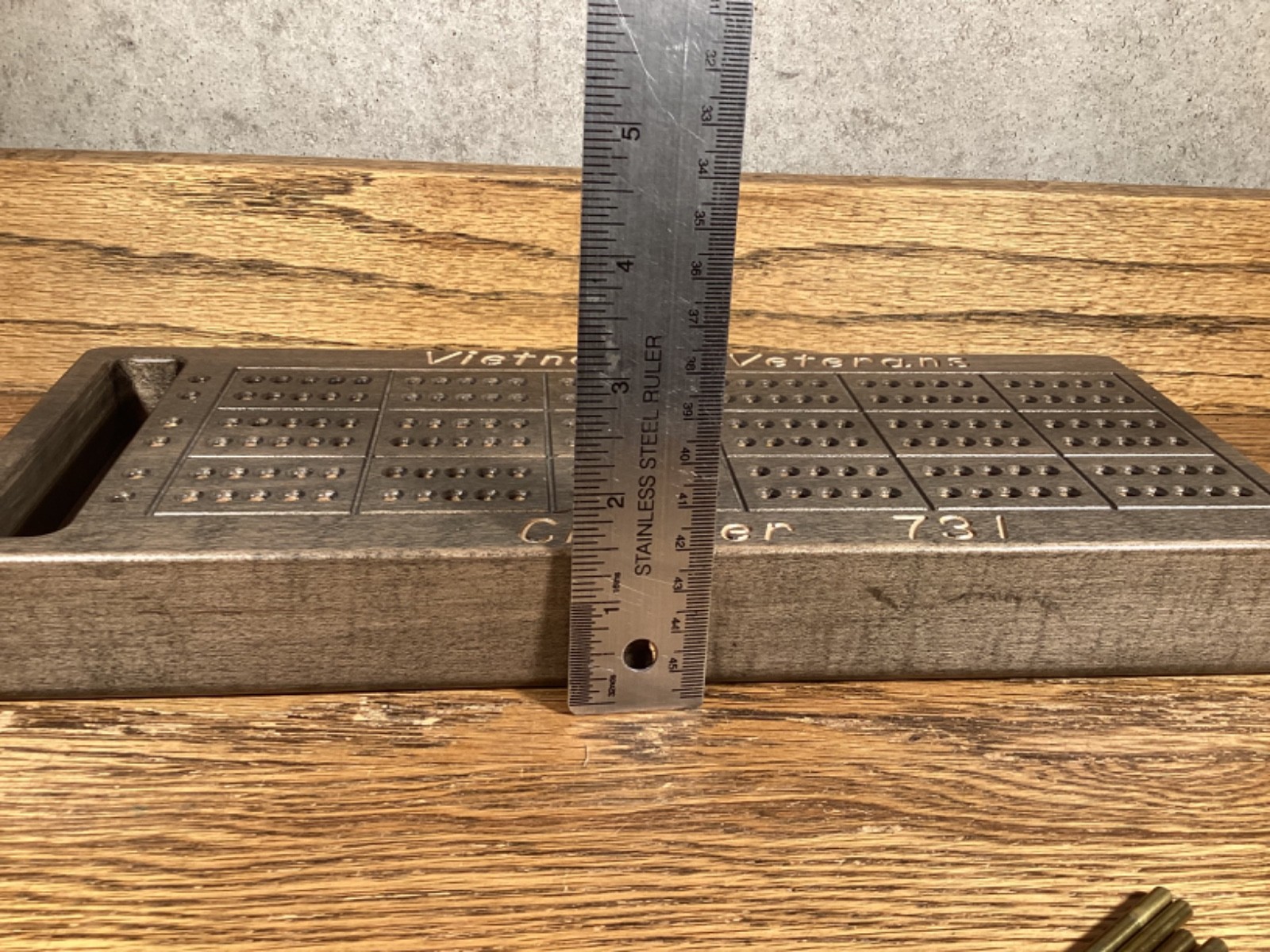 VIETNAM VETERANS CHAPTER 731 HEAVY QUALITY WOOD CRIBBAGE BOARD