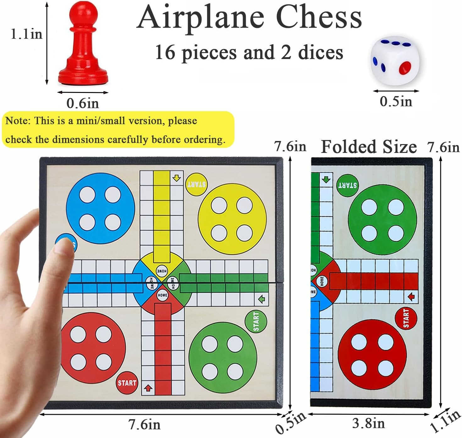 Mini Magnetic Ludo Travel Board Game Set, Folding Design and Light-Weight, Gi…