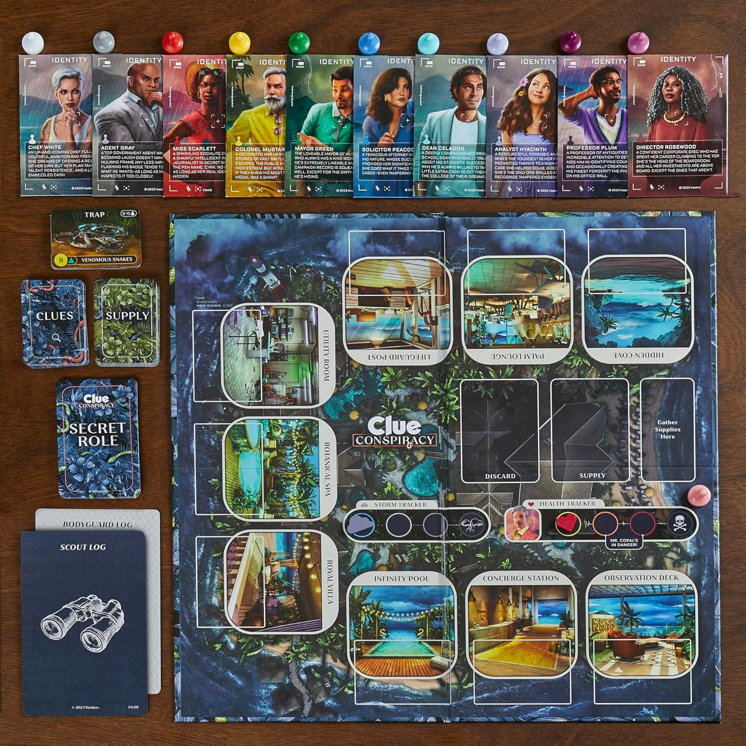 Clue Conspiracy Board Game for Adults and Teens, Secret Role Strategy Games, Age