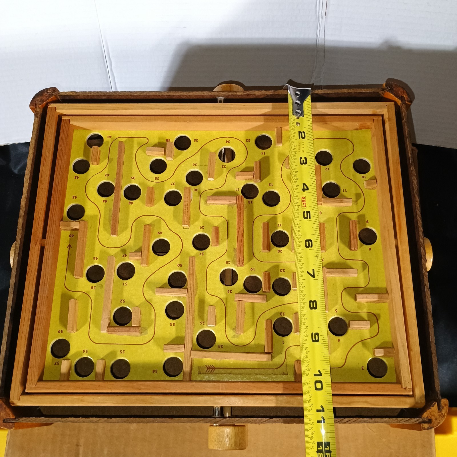 Wooden Tilt Game Marble Labyrinth Maze Original Box