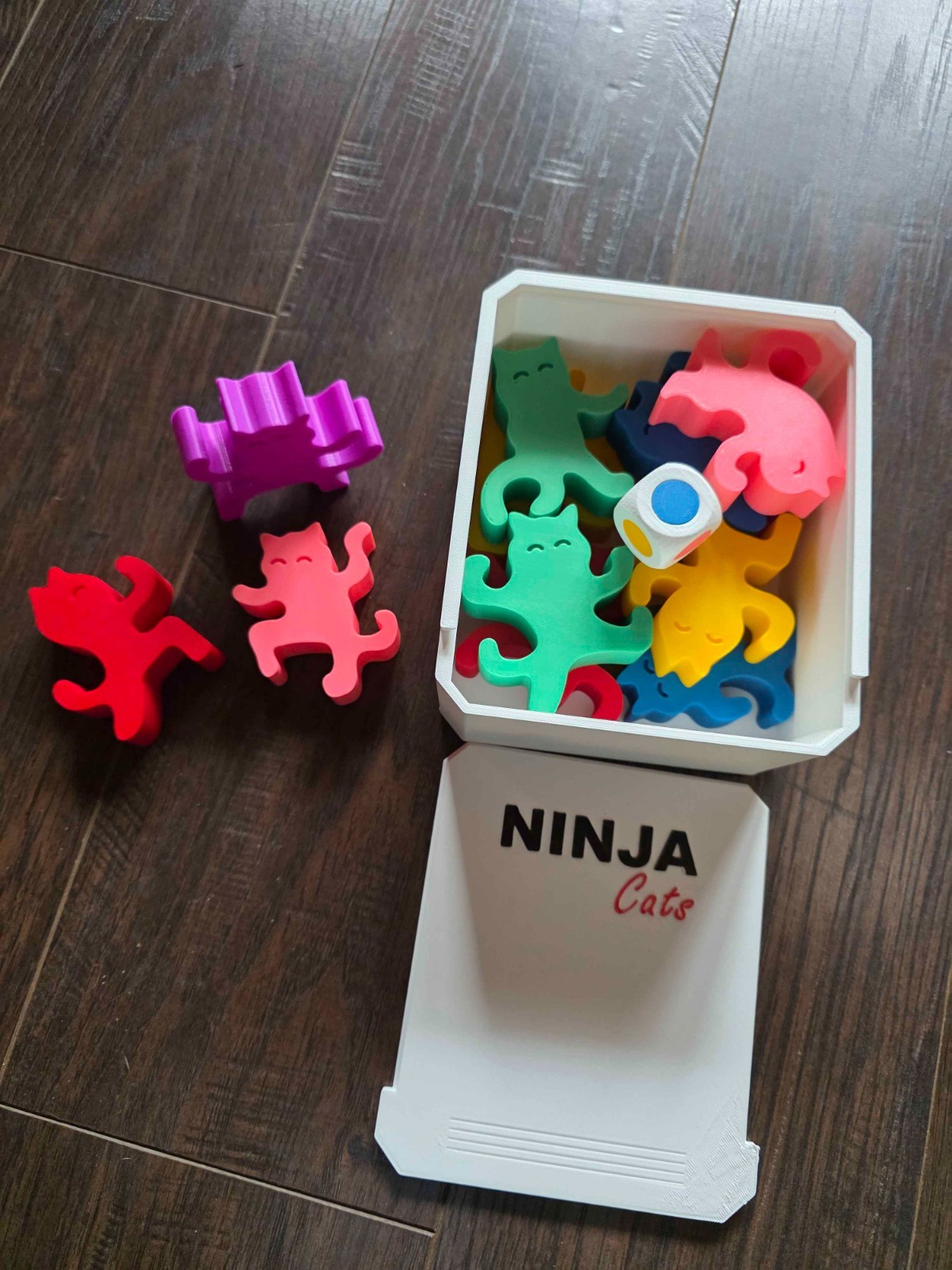 3D Printed Ninja Cats Stacking Game Fun Family Friendly Stack Before They Drop