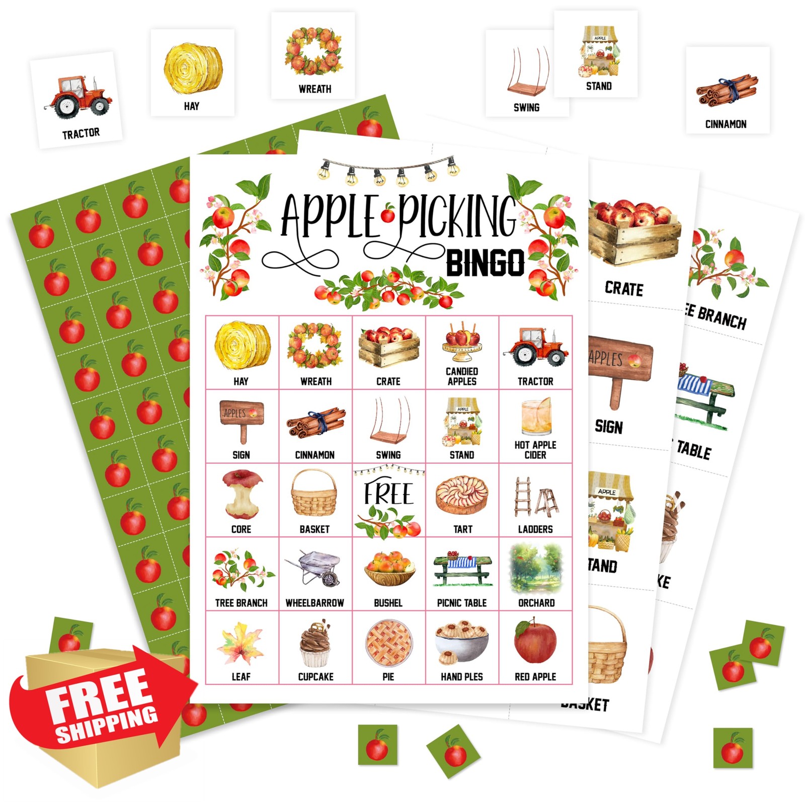 HMJKL Fall Bingo Cards 24 Player Fall Harvest 02