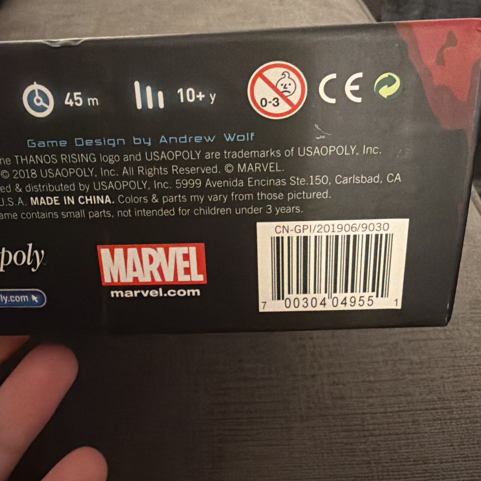 Thanos Rising Avengers Infinity War Board Game USAOpoly Complete Marvel
