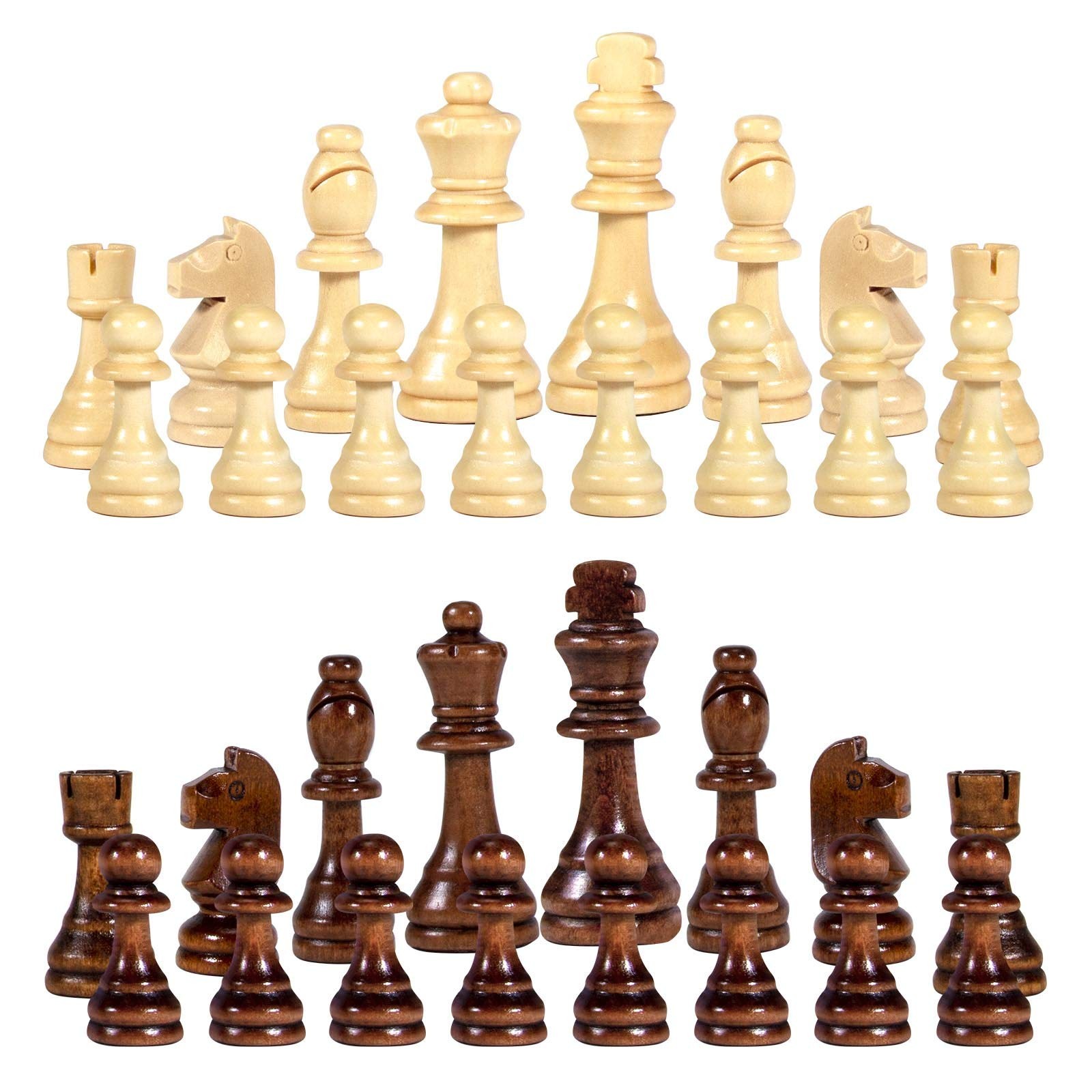 Large Weighted Wood Chess Pieces, 3.5 Inch King, Pieces Only, No Board