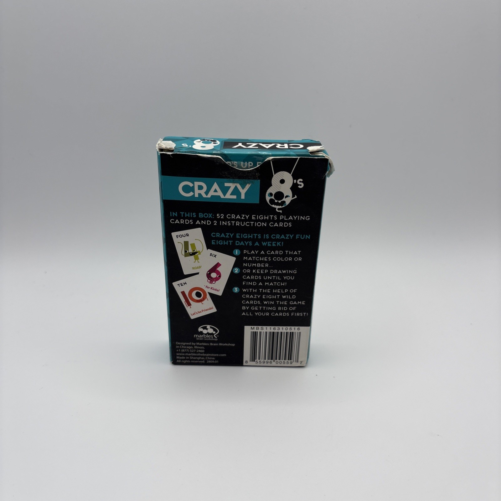Marbles The Brain Workshop Crazy 8s Card Game Complete with Instructions