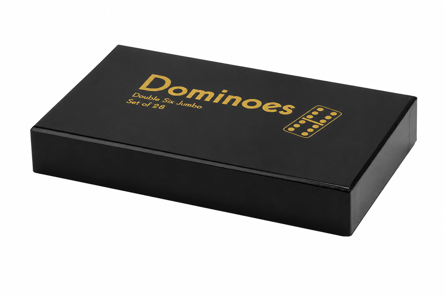 Dominoes Double 6 Six Jumbo Size Black Tile Game Set New