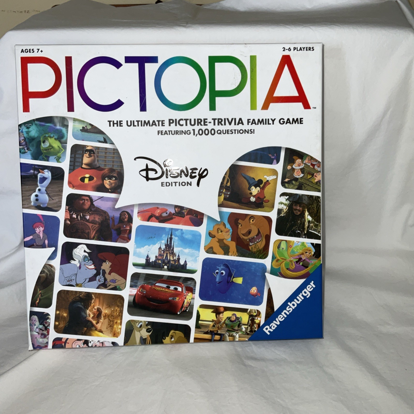2 Disney Themed Trivia Games Color Brain & PIctopia EUC Ravensburger& Big Potato
