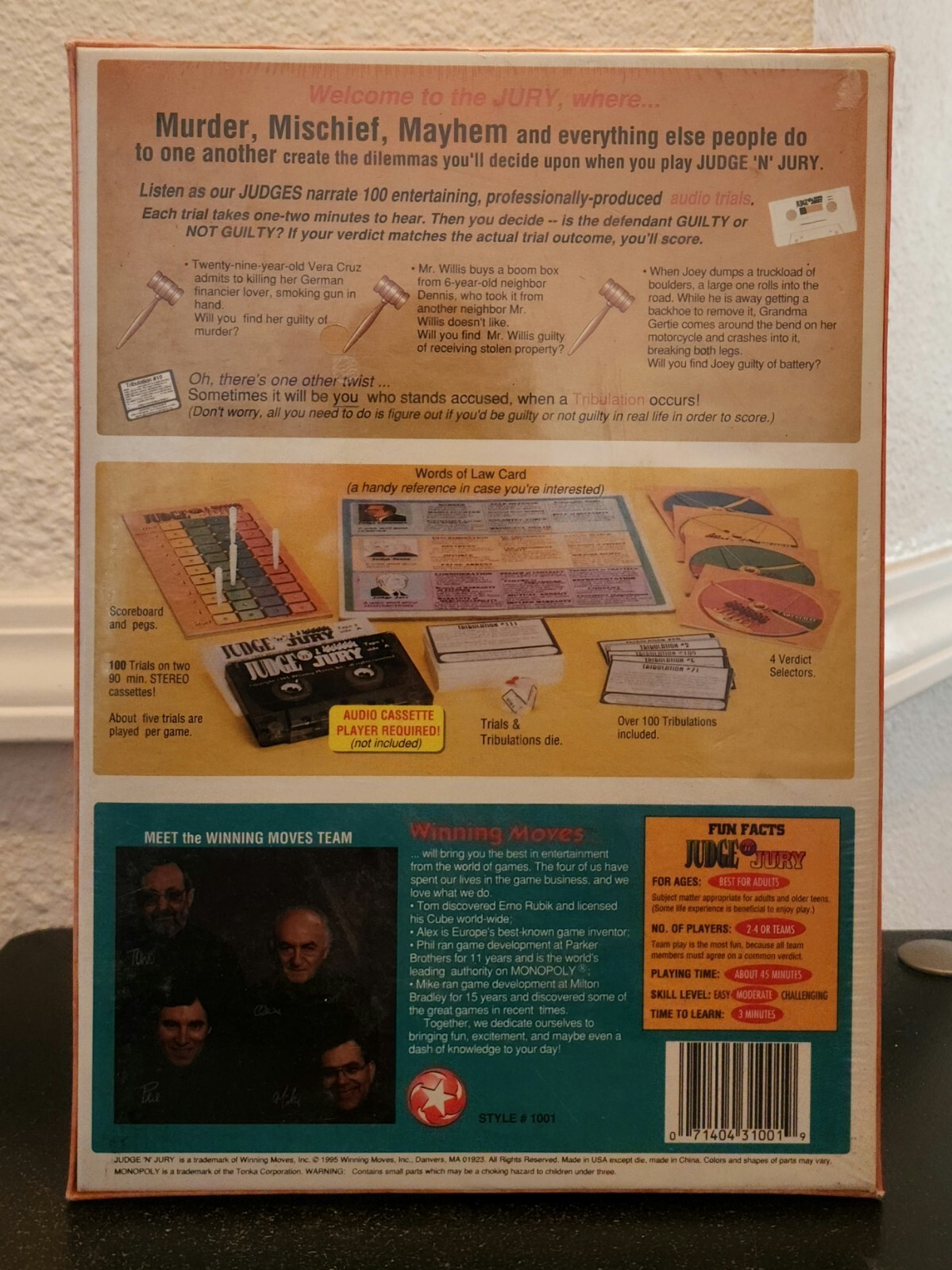 JUDGE N JURY BOARD GAME TRIALS & TRIBULATIONS NIB AUDIO TRIALS CASSETTE TAPE