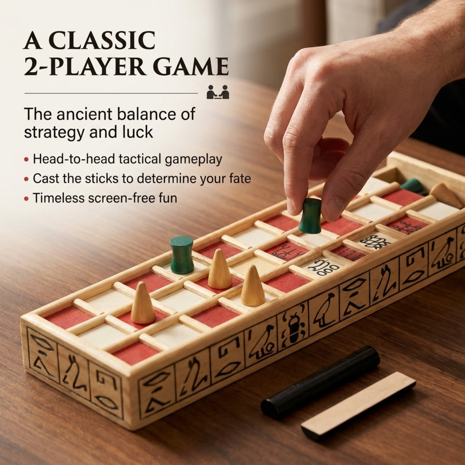 WE Games Wood Senet Game – An Ancient Egyptian Board Game