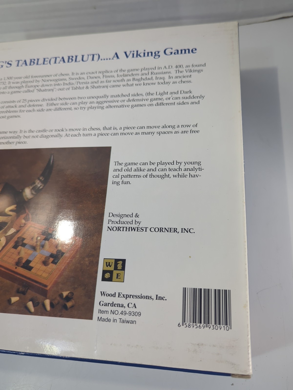 King’s Table The Game of The Vikings Complete In Box w/ Rules Wooden Board Game