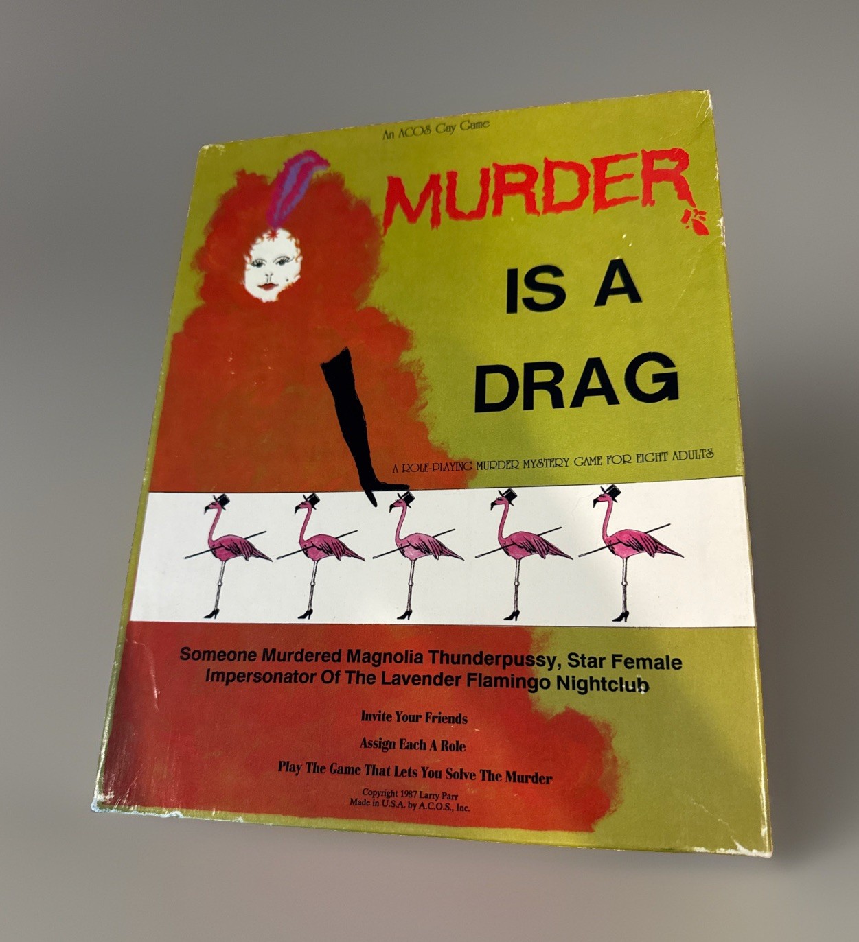 Murder Is a Drag (Queen) Murder Mystery Game Female Impersonator, 1987 RARE