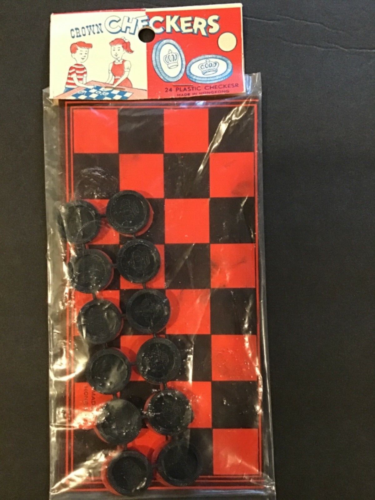 Lot of 2 Vintage – Crown Checkers Travel Set & FORM PUZZLES – 1950’s – 60’s