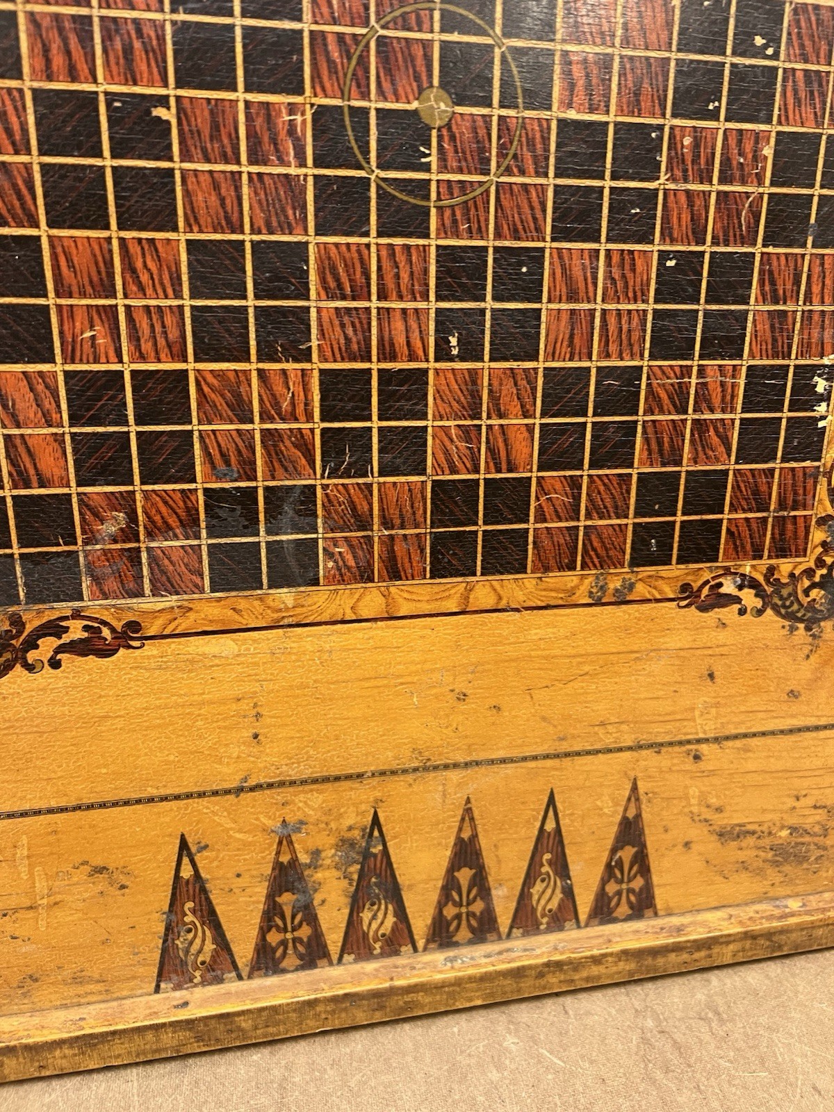 Vintage CARROM GAME BOARD Archarena original wood double sided old felt wall art