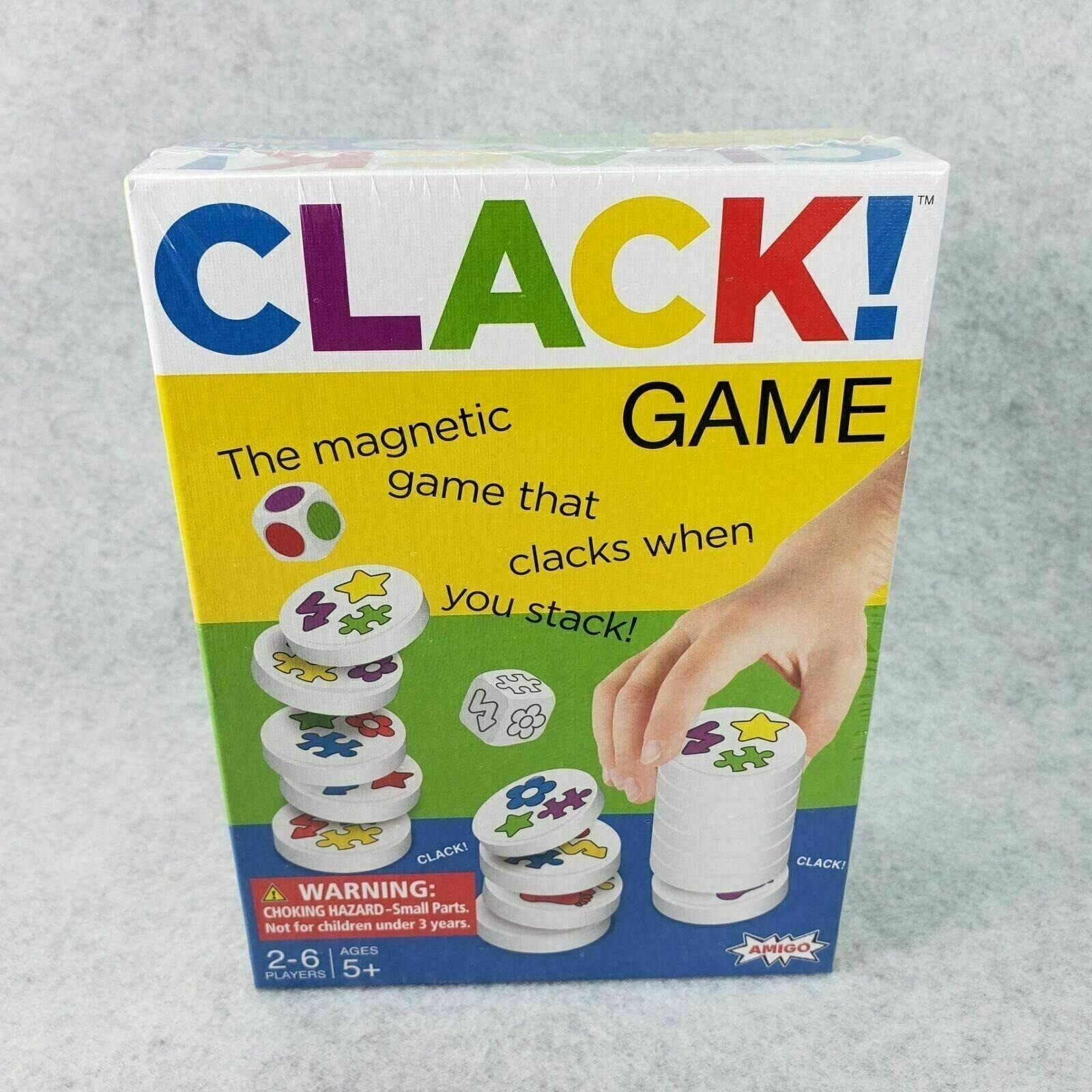 Clack Game Kids Family Fun Night Magnetic Stacking Disks Activity Amigo New