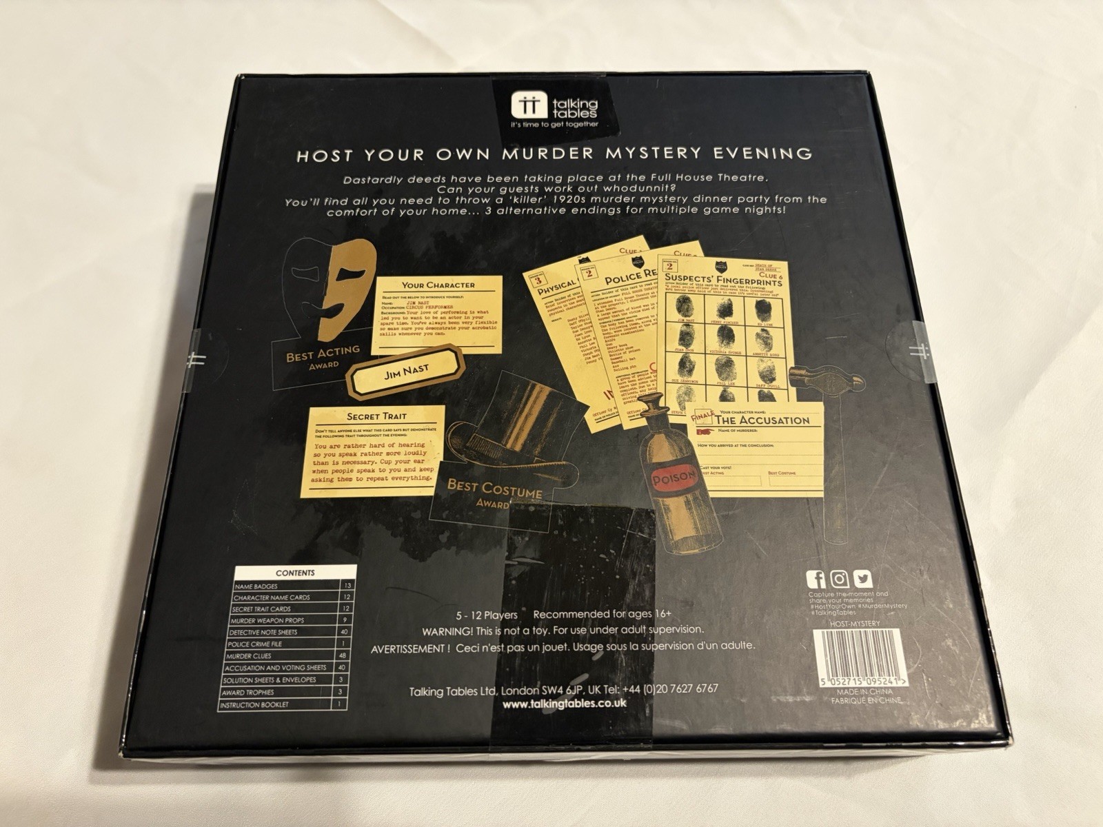 Murder Mystery Dinner Party Game Kit 1920s Theatre Theme – Talking Tables