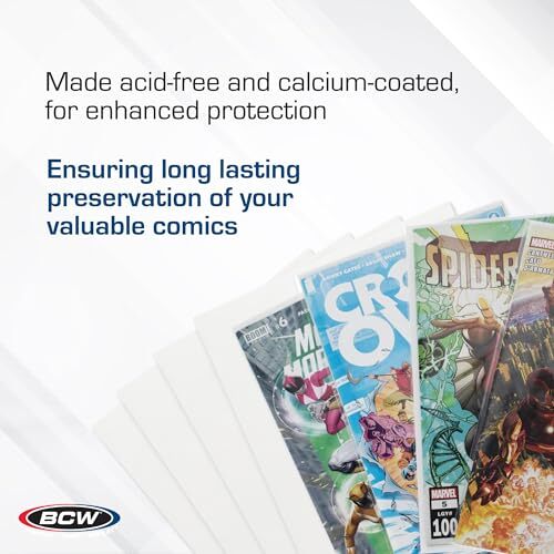 BCW Current Comic Book Backing Boards – 1 Pack (100 Total) | 24 pt., Coated,