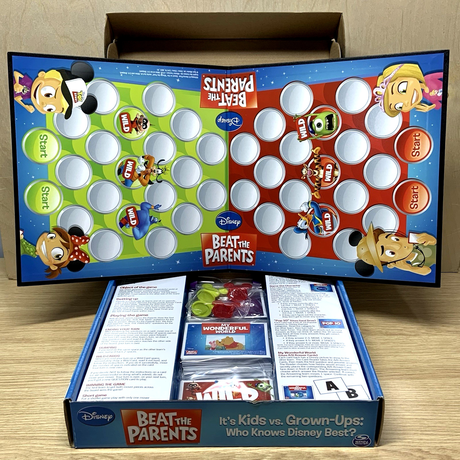 Disney Beat the Parents Board Game – Family Trivia – Kids vs Adults – Complete