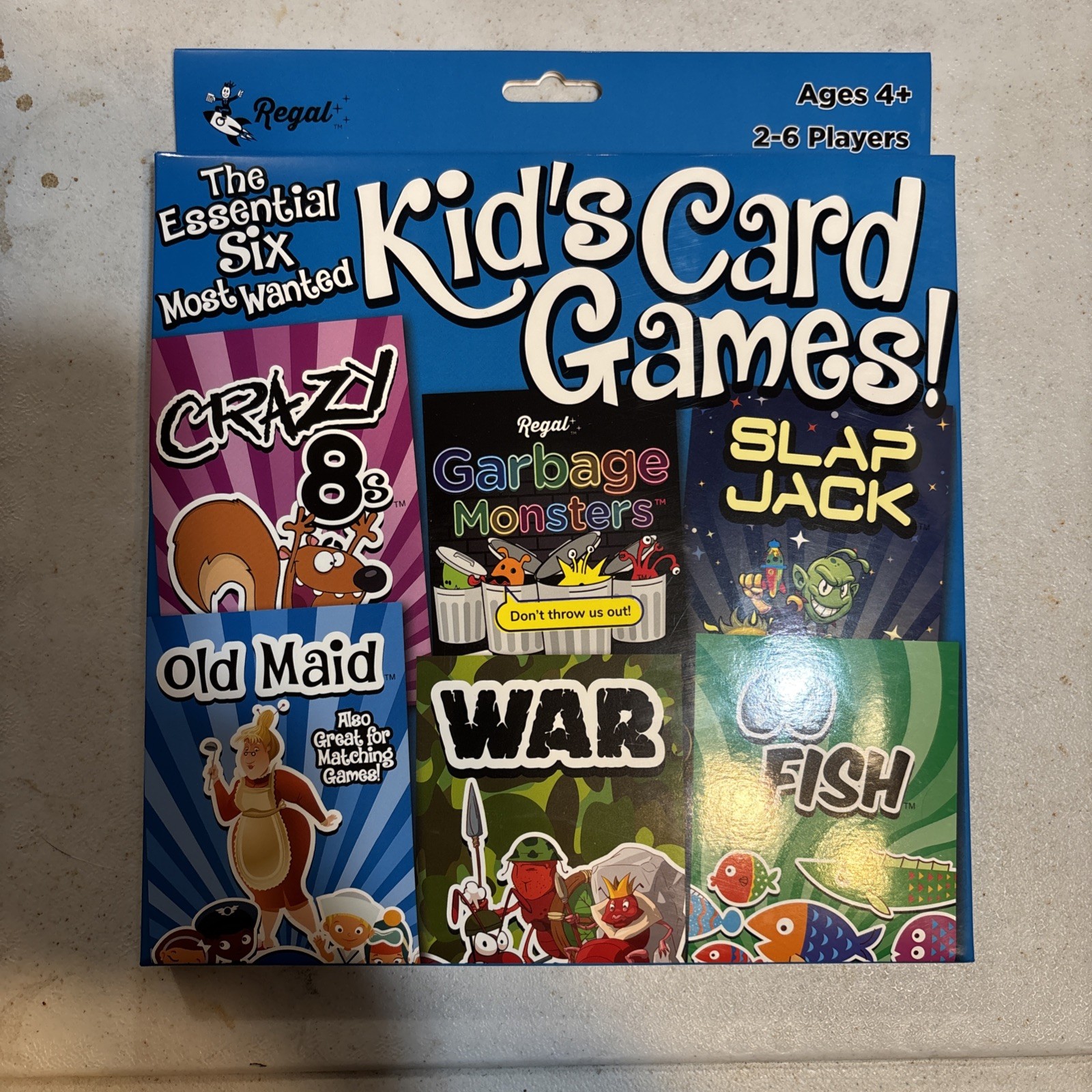 Regal Games Card Games for Kids – Go Fish, Crazy 8’s, Old Maid, Slap Jack, NEW