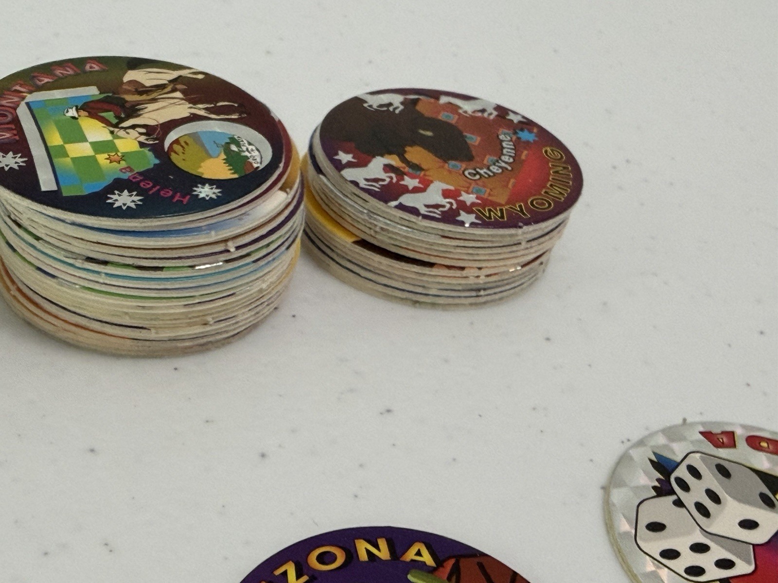 VINTAGE SET OF 52 STATES AND AMERICAN EAGLE METAL SLAMMER POGS