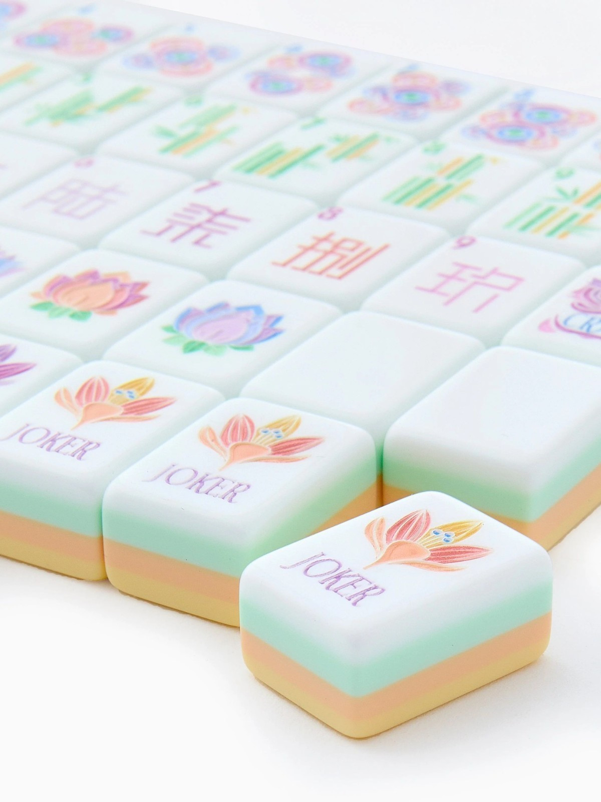160Pcs 4-Layer Acrylic Yellow American Mahjong Full Set