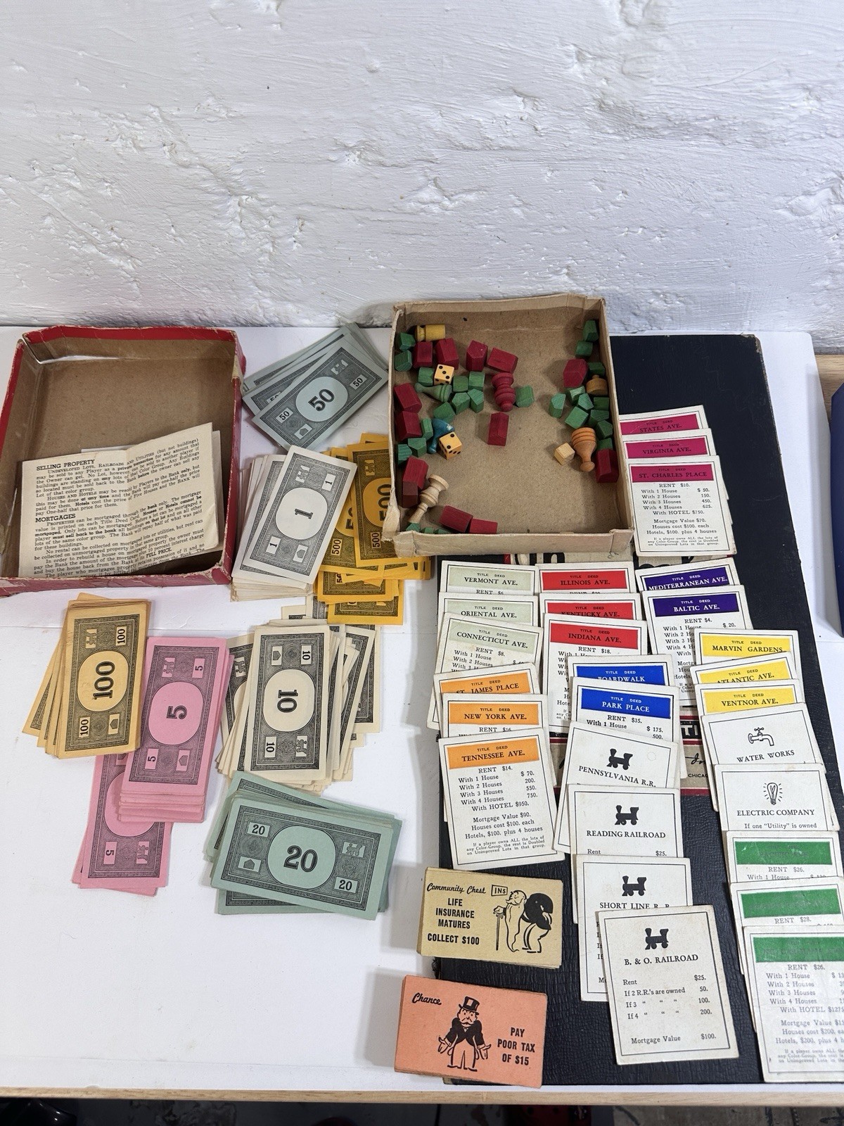 Vintage Monopoly Games 1940- 1950s Popular Edition 3 Boxes & 2 Boards