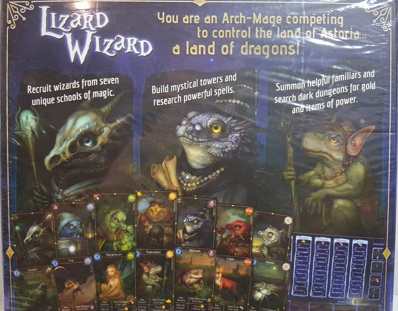 Lizard Wizard Board Game Fantasy Strategy Game Forbidden Games Ages 10+ Sealed