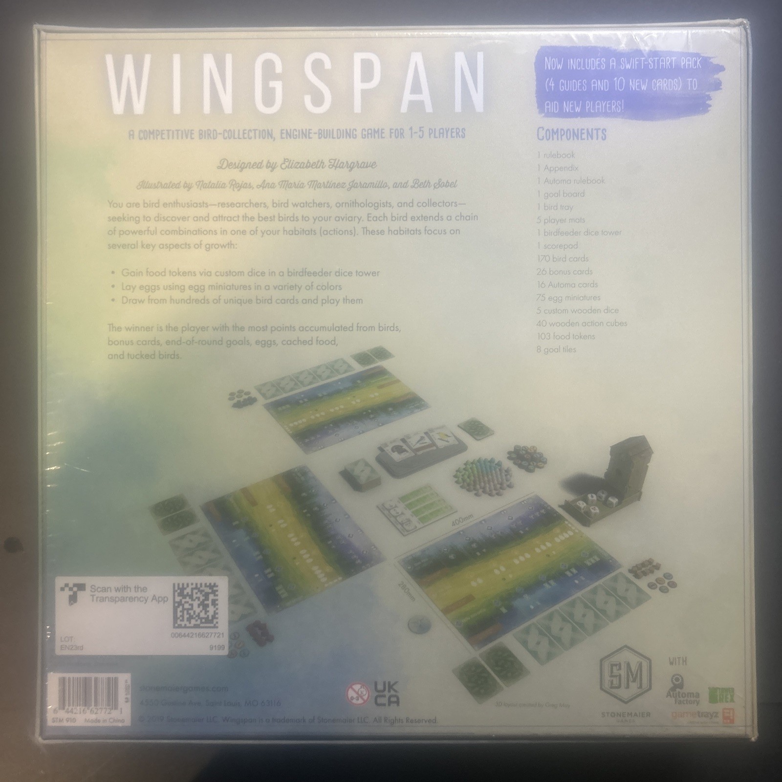 Stonemaier Wingspan with Swift Start Game Pack Board Game Factory Sealed.