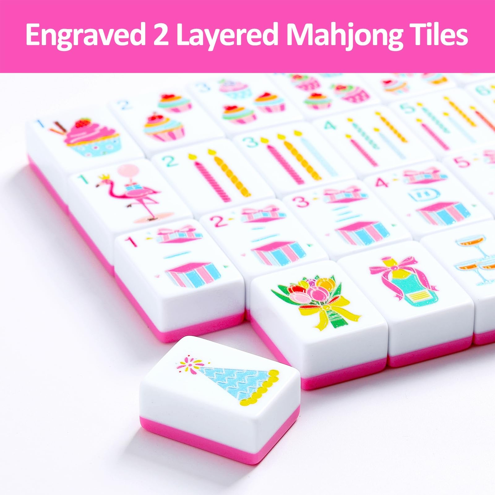 Majolicia American Mahjong Tile Set, 160 Engraved Tiles with Accessories and …