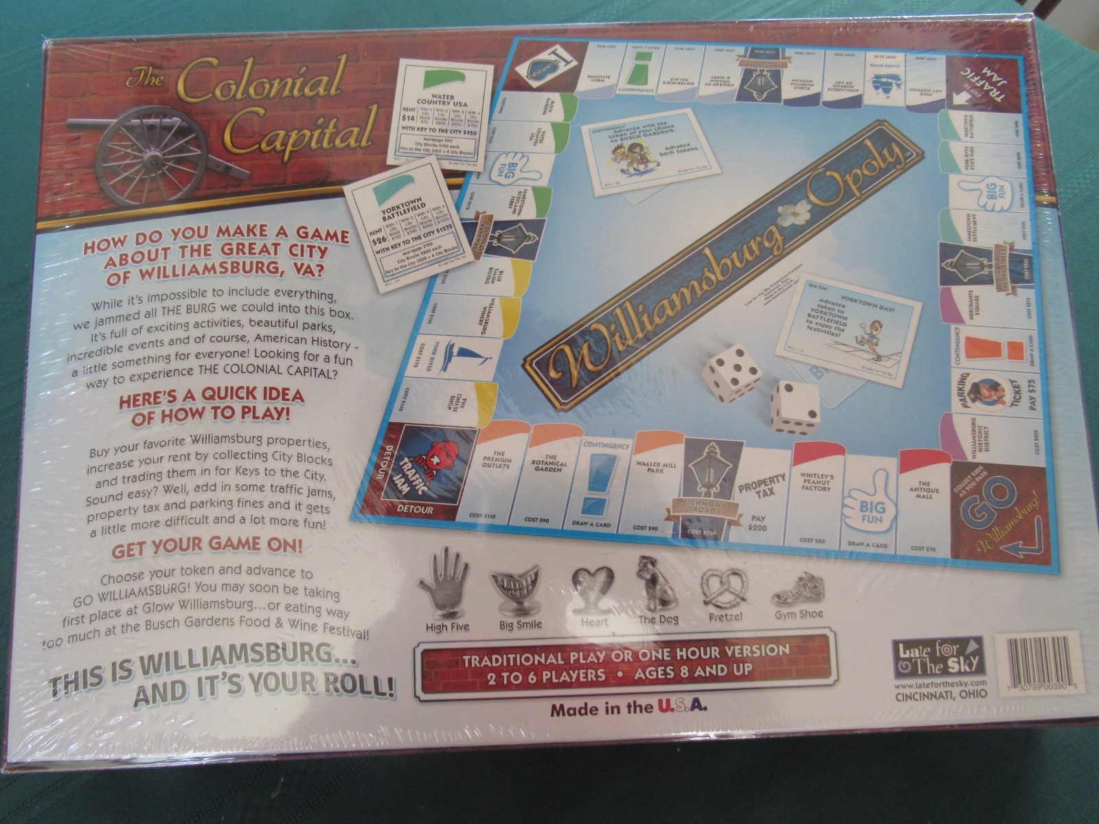 Williamsburg Opoly Board Game from the Makers Late for The -Sky Virgina)