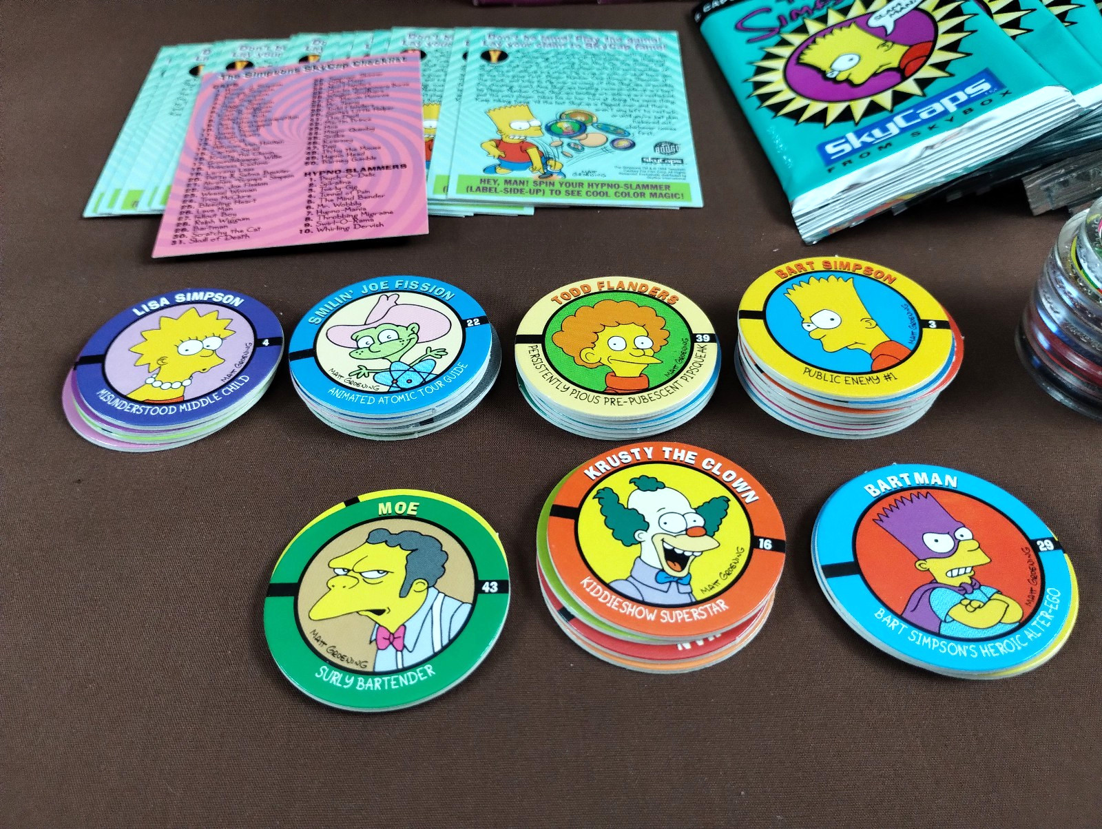 The SIMPSONS Pogs Skybox 1994 UNUSED w/ EMPTY BOX