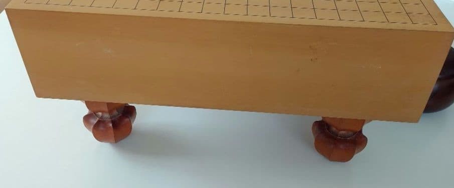 Japanese Go Board Set w Legs Goban Stones Bowls 19×19 Natural Wood Vintage Rare