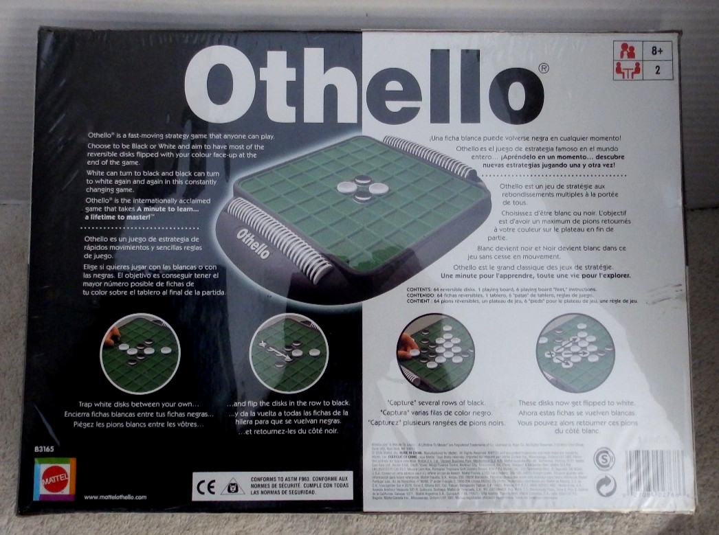 2005 Othello by Mattel B3165 Strategy Board Game Complete Factory Sealed