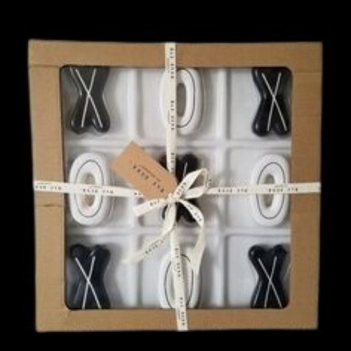 Rae Dunn Magenta Artisan Tic Tac Toe Board Game Set Ceramic New in Box