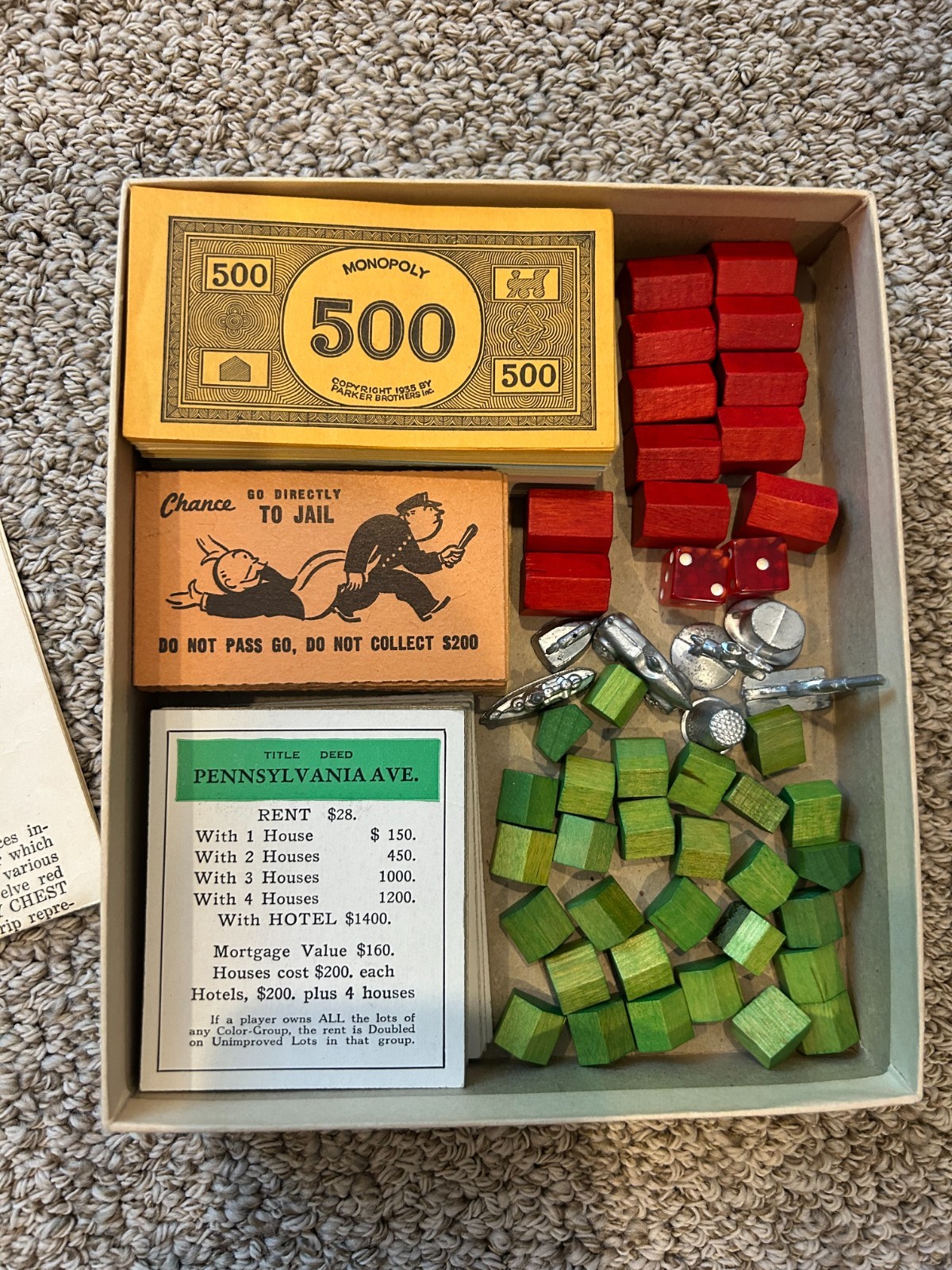 1946 Parker Brothers Monopoly Game and Board – See Description